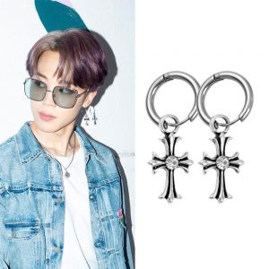 Dynamite JIMIN Cross Pendant Earrings